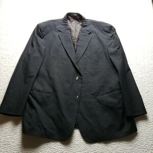 Versini Suit Jacket Mens 52R Black 100% Wool 2 Button Notch Lapel Colombia